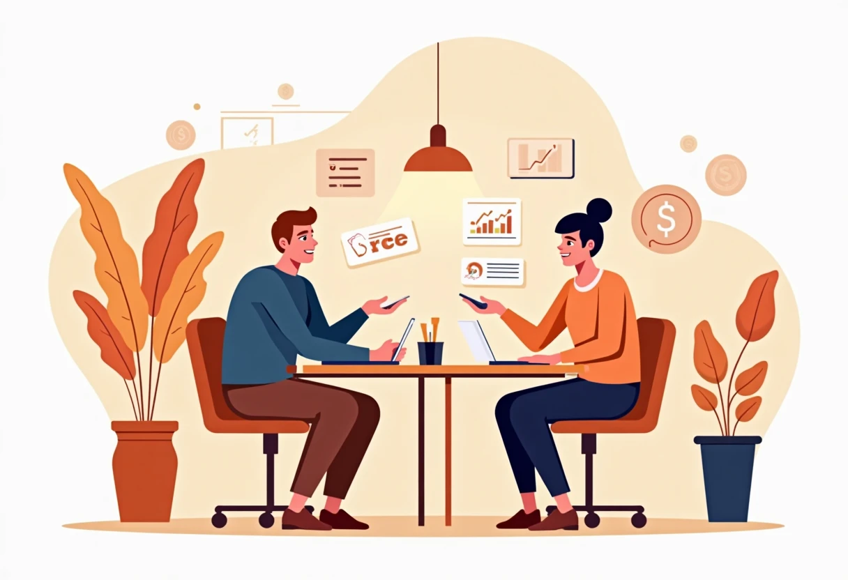 Discussing loan options at a bank