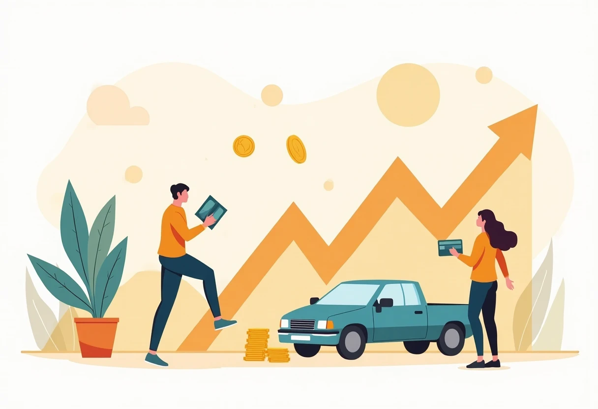 Groene auto-illustratie
