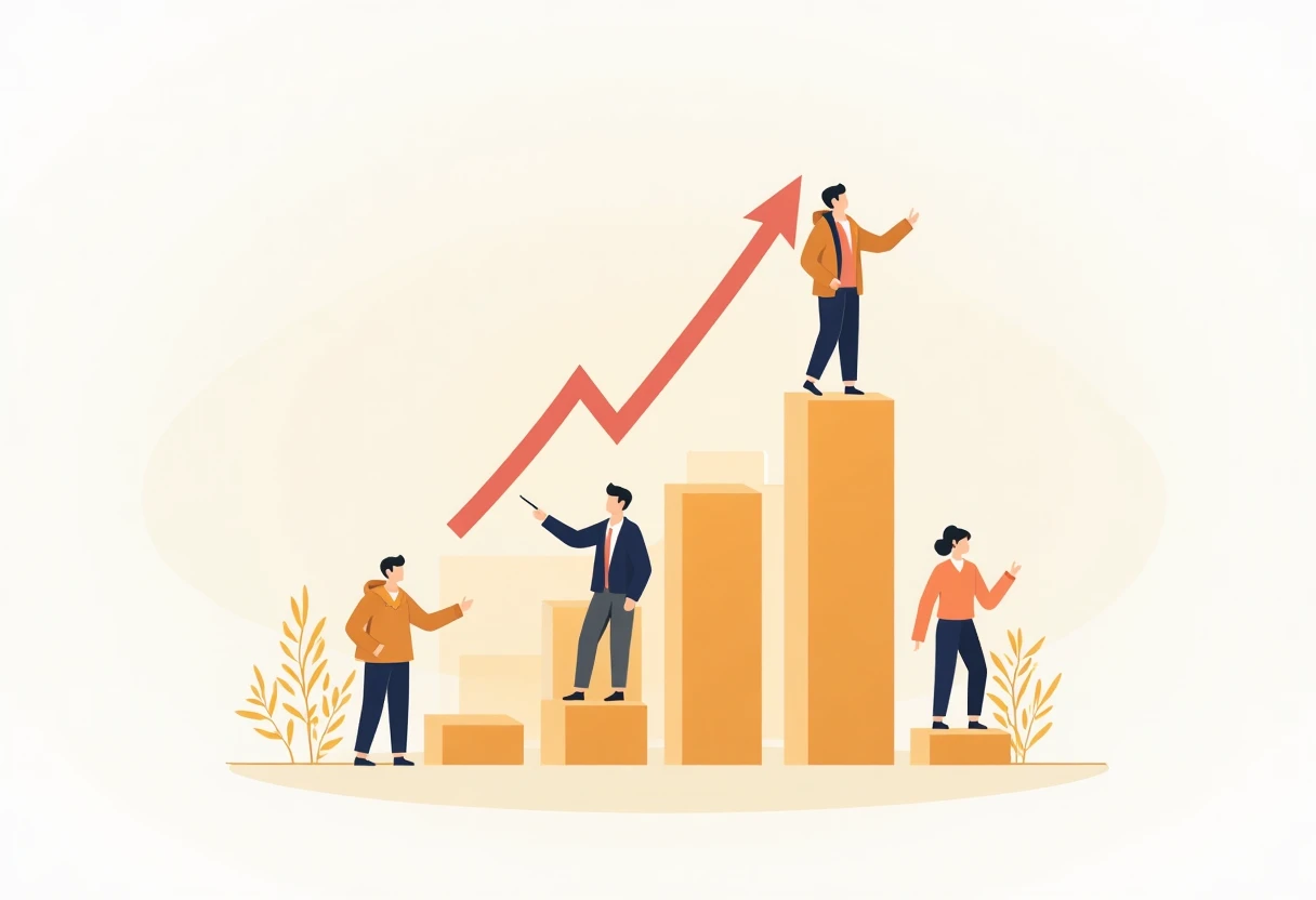 Abstract representation of loan growth