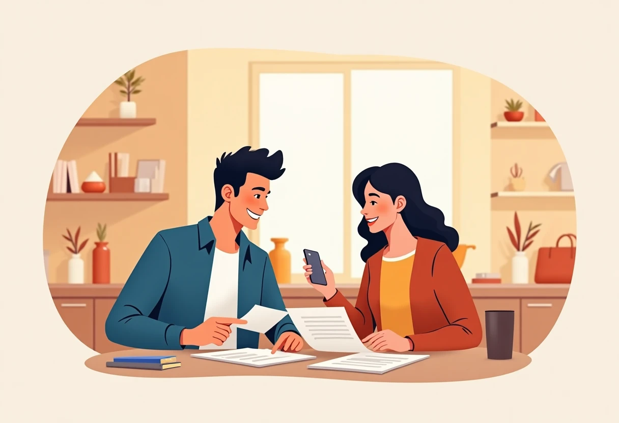 Reviewing loan options at home