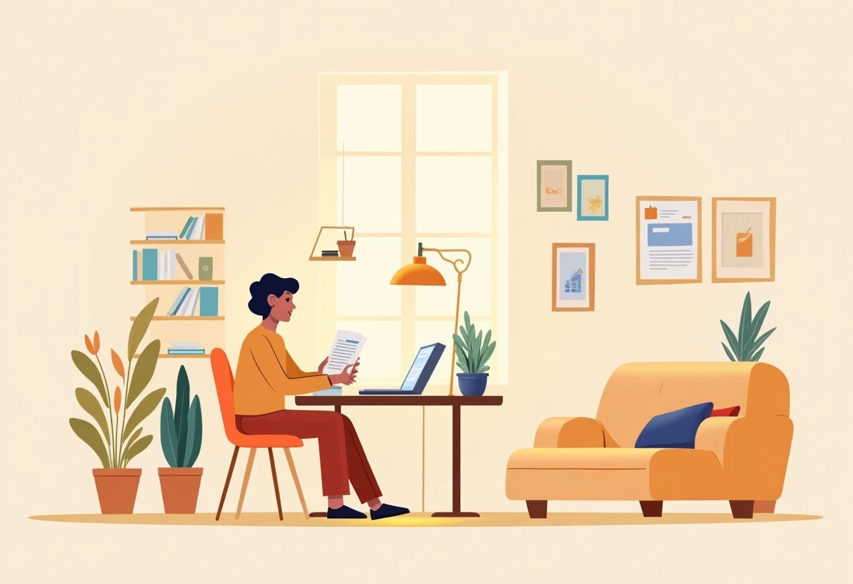 Freelancer reviewing loan options